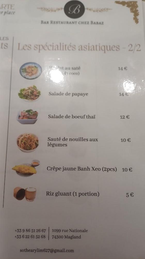 Chez Babaz - Menu Image 2